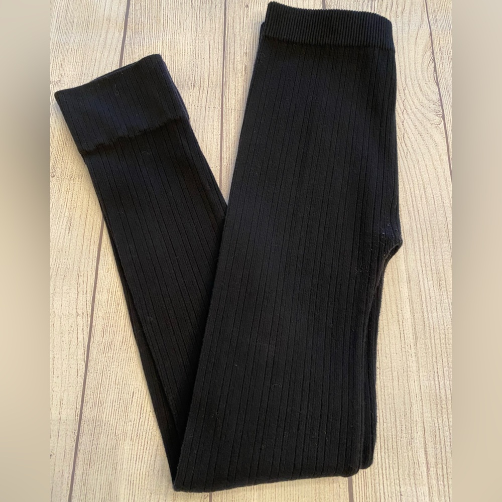 Black Ribbed Leggings
